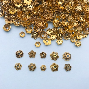 Calottes de perles en alliage or antique et intercalaires pour la création de bijoux