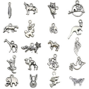 Antique Silver Animal Alloy Pendants DIY Jewelry Making Findings For Necklace Bracelet Earrings Elephant Rabbit Fox Butterfly Wing Heart Charms Handmade Accessories