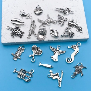 Lot de breloques en alliage de zinc argent antique motifs animaux pour bijoux DIY