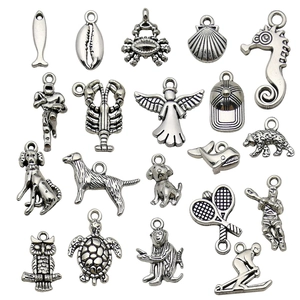 Collection de breloques vintage en alliage de zinc, animaux et anges, pour bijoux DIY
