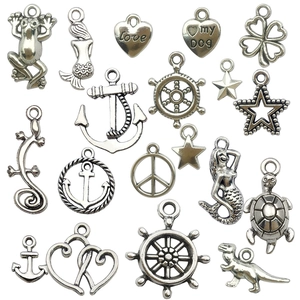 Variety of vintage silver alloy ocean charms for DIY jewelry making and crafts