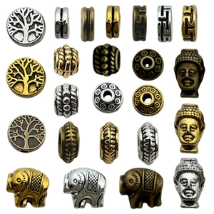 Vintage Zinc Alloy Spacer Beads Set For DIY Jewelry Making Retro Elephant Buddha Tree Of Life Pattern Beads Findings Accessories