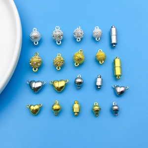 Zinc Alloy Magnetic Clasps For Jewelry Making DIY Bracelet Necklace Connectors Rhinestone Heart Round Ball Findings