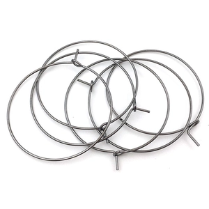 Detalle de cinco aros para pendientes de acero inoxidable con cierres de gancho DIY