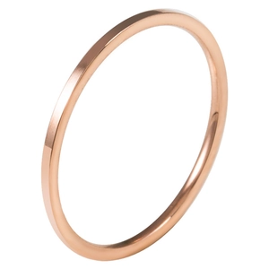 Bague minimaliste ultra-fine en acier titane or rose avec une finition polie brillante