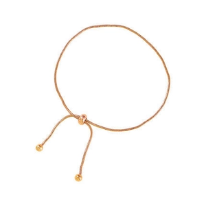 Pulsera de cadena de serpiente minimalista en oro rosa con cierre de bolo ajustable