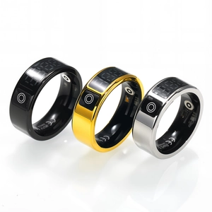 Smart Ring Health Monitor Heart Rate Sleep Tracker Touch Display Remote Camera Titanium Steel Ring for Men Women