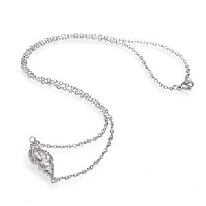 Chic silver ocean series conch shell pendant necklace in high-quality stainless steel