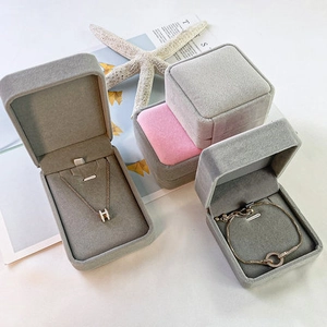 Elegant Velvet Jewelry Box Square Long Ring Necklace Bracelet Packaging Gift Box For Wedding Birthday Party Storage Organizer