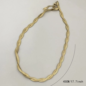 Collana in acciaio al titanio intrecciato bicolore da donna con chiusura a moschettone