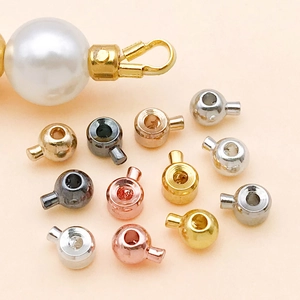 Assorted copper crimp beads in six metallic finishes for DIY jewelry making and assembly