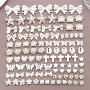 Künstliche Perle Distanziatrici in Imitazione Perla Artificial ABS Bianco Crema Forme Miste Fiocco Cuore Stella Conchiglia Fiore Per Fai Da Te Gioielli
