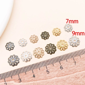 Coupelles à Perles en Fer Fleur Ajourée Intercalaires Fournitures de Bijouterie DIY Composants Accessoires Artisanat Style Rétro