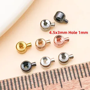 6 colors of small 4.5x3mm cylindrical metal beads for DIY jewelry making accessories