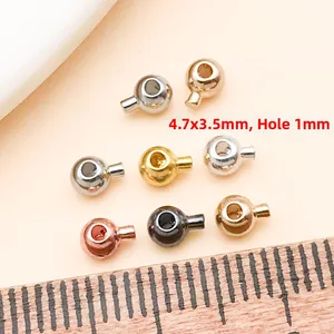 Copper crimp beads in assorted colors for jewelry making with 4.7x3.5mm size