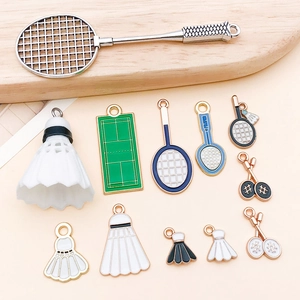 Set mit 12 gemischten Badminton- und Schläger-Legierungsanhängern für DIY-Schmuck