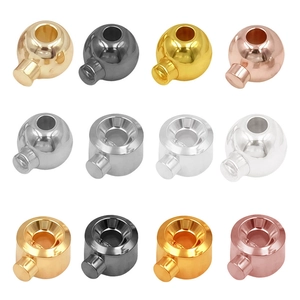6 colors of round and cylindrical copper crimp beads for DIY jewelry making sets