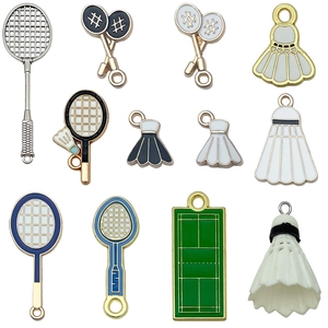Sportliche Badminton- und Tennisschläger-Anhänger für DIY-Schmuck und Schlüsselanhänger