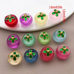 DIY Lampwork Glass Apple Pendants Colorful Simulation Persimmon Charms With Metal Clover Leaf For Jewelry Making Craft