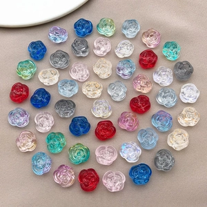 Colorful 14x12mm glass rose beads with gold foil for DIY jewelry making and bracelets