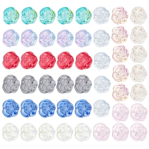 Colorful 14x12mm glass rose flower beads for DIY necklace and bracelet jewelry making