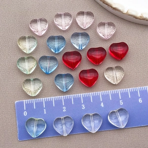 Mixed color 10mm candy-colored glass heart beads for DIY jewelry making and crafts