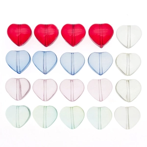 Colorful 10mm candy-colored glass heart beads for DIY bracelet and jewelry making