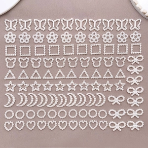 ABS Faux Artificial Pearl Hollow Cutout Beads For Jewelry Making DIY Nail Art Phone Case Decor Heart Moon Butterfly Star Shape