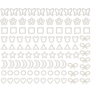 10-piece set of white faux pearl acrylic charms in butterfly heart and moon shapes for DIY crafts