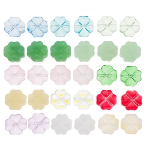 Colorful 10mm glass clover spacer beads in mixed colors for DIY jewelry making