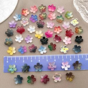 10mm gradient glass cherry blossom beads for DIY handmade hair accessories and crafts