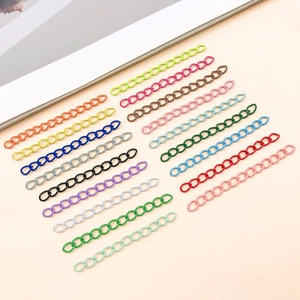 Colorful 5cm curb extension chains in various spray painted iron finishes for DIY jewelry