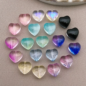 Mélange de perles en verre en forme de cœur de 8 mm pour la création de bijoux