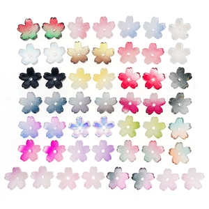 DIY Sakura 10mm gradient glass flower beads for handmade hair accessories jewelry parts