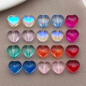 Lampwork Glass Heart Shape Beads Candy Color DIY Jewelry Making Loose Beads For Necklace Bracelet Craft Accessory