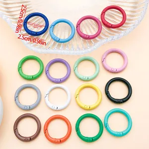 Kleurrijke 25mm zinklegering veerringen in diverse lakkleuren voor DIY tassen en sleutelhangers