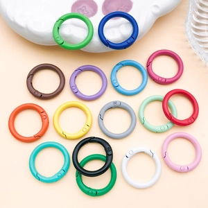 Kleurrijke 25mm matte zinklegering veer-O-ringen voor DIY-tassen en sleutelhanger decoratie