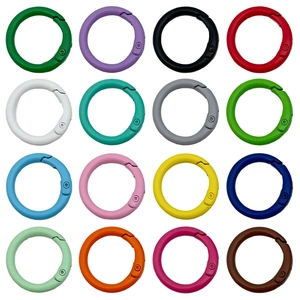 Vintage Zinklegering Rond Veer Musketonhaken Geschilderd O-Ring Sluiting Voor DIY Sleutelhanger Tas Accessoires Sieraden