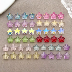 Cuentas de Vidrio Lampwork con Forma de Estrella de Colores para Fabricación de Joyas DIY Cuentas Espaciadoras Accesorios de Joyería