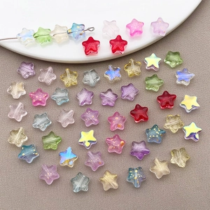 Cuentas de vidrio en forma de estrella de 8mm de colores para creación de joyería DIY