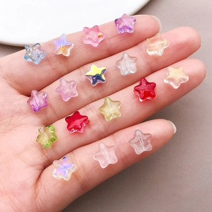Cuentas espaciadoras de 8mm en forma de estrella translúcida de colores para bisutería