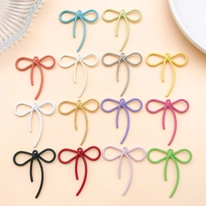 Set di 14 ciondoli a fiocco in lega di zinco colorati con trama a treccia per gioielli fai da te