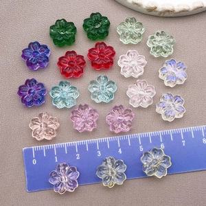 13mm colorful cherry blossom glass beads for DIY jewelry making and handicraft accessories