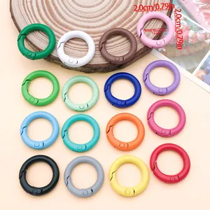 Colorful 20mm round spring O-rings in zinc alloy for bags and DIY jewelry making