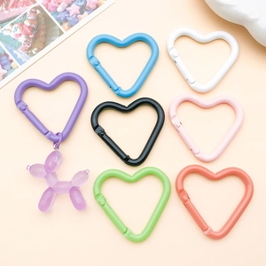 Moschettoni colorati a cuore in lega 41x44mm con ciondolo a forma di cane palloncino