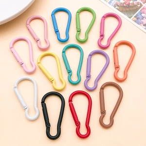 Set of 12 colorful 47x24mm aluminum carabiners with matte spray paint finish