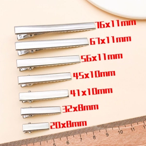 Lot de 7 barrettes à cheveux bec de canard en métal argenté de 20mm à 76mm de long
