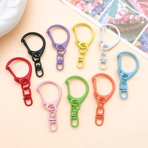 Set mit 9 bunten 41x18mm D-Ring-Karabinern aus Zinklegierung für DIY-Bastelarbeiten und Anhänger