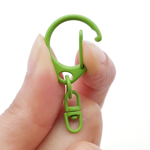 Grasgrüner D-Ring Karabinerhaken aus Zinklegierung für DIY-Schlüsselanhänger