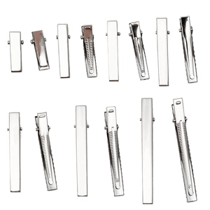 Pinces Crocodile Rectangulaires en Fer Ton Argenté Bases Épingles à Cheveux pour Accessoires Cheveux DIY Femmes Filles
